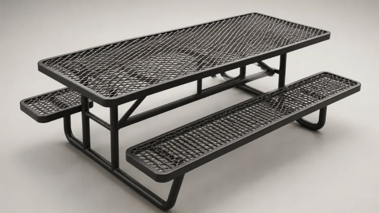 8 Rectangular Picnic Table Expanded Metal visual guide