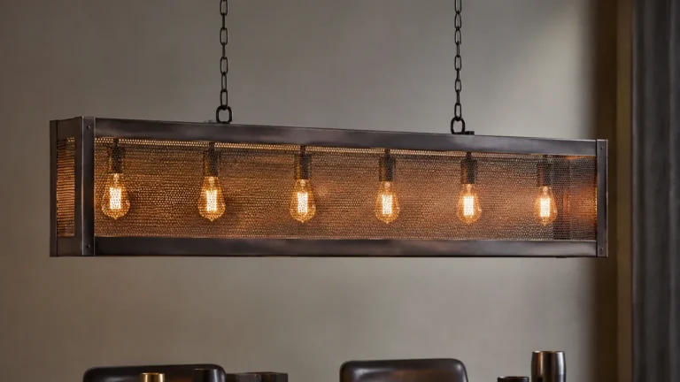 Bezel 6-light Linear Perforated Metal Chandelier visual guide