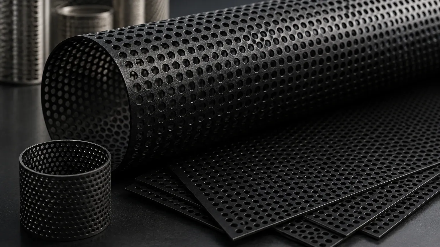 Black Perforated Metal Black Perforated Metal visual guide
