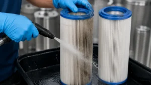 Cleaning Pool Filter Cartridges visual guide