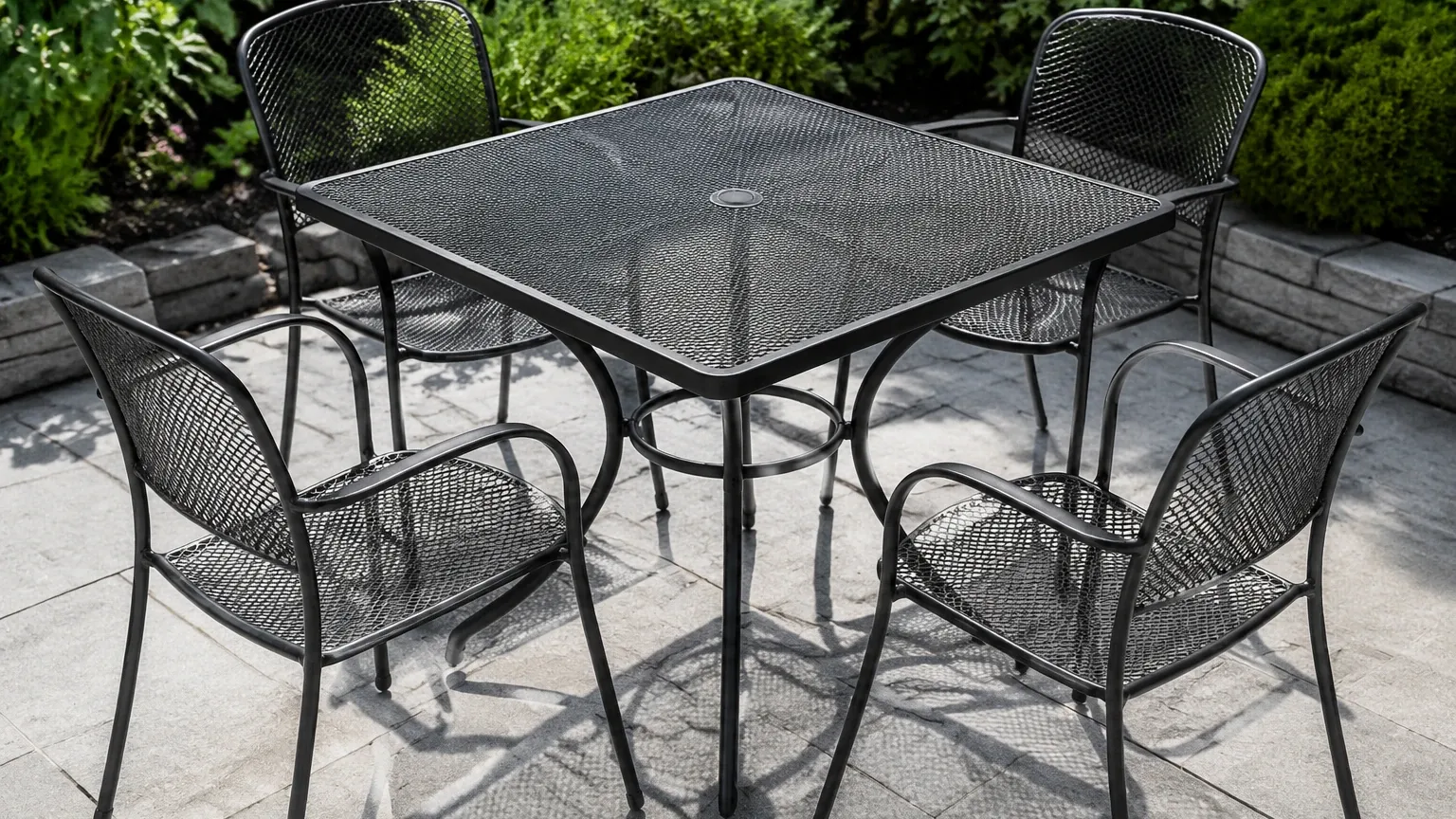Expanded Metal Table and Chairs Expanded Metal Table and Chairs visual guide