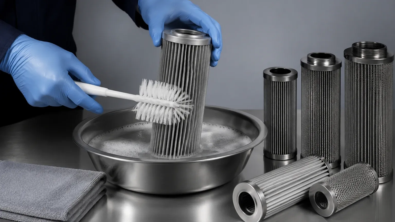 Filter Cartridge Cleaner visual guide