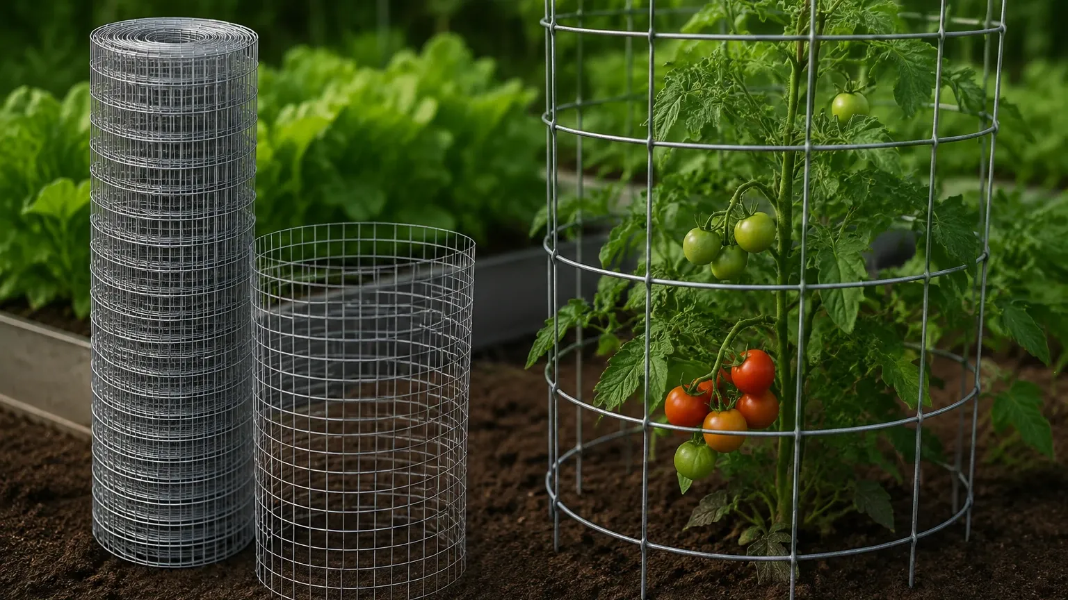 Graduated Mesh Galvanized Woven Wire for Trellis and Tomato Cage Graduated Mesh Galvanized Woven Wire for Trellis and Tomato Cage visual guide