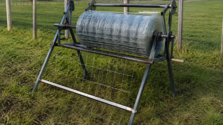 Homemade Woven Wire Fence Unroller visual guide