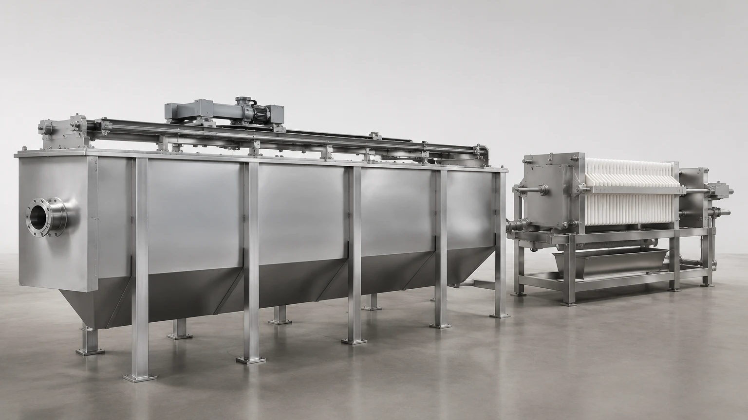 Horizontal Clarifier with Filter Press visual guide