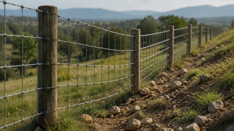 Installing Woven Wire Fence on Uneven Ground visual guide