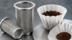Metal Mesh Coffee Filter vs Paper visual guide