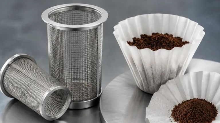Metal Mesh Coffee Filter vs Paper visual guide