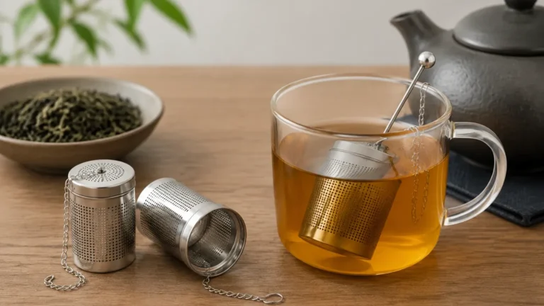 Perforated Metal Device Used to Steep Tea visual guide