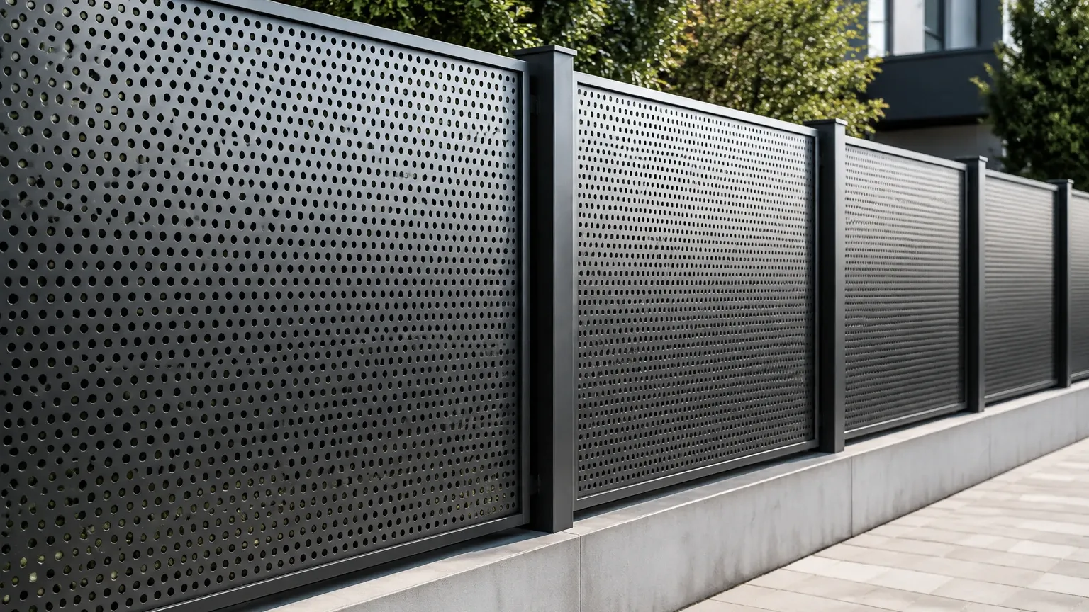Perforated Metal Panel Fence Perforated Metal Panel Fence visual guide