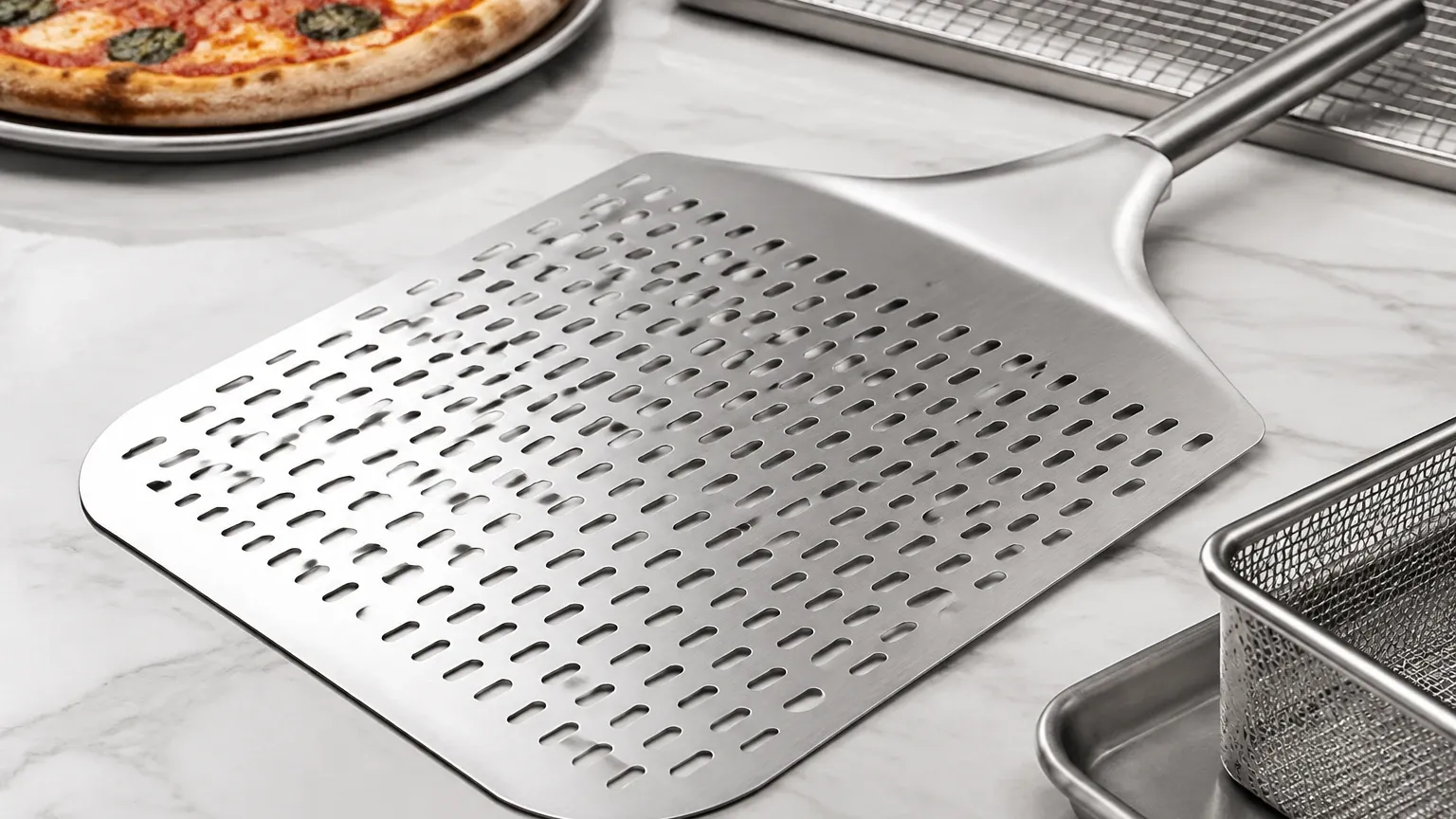 Perforated Metal Pizza Peel Perforated Metal Pizza Peel visual guide