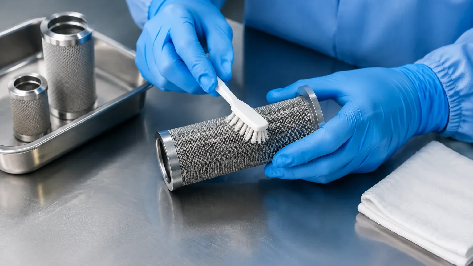 Sintered Metal Filter Cleaning visual guide