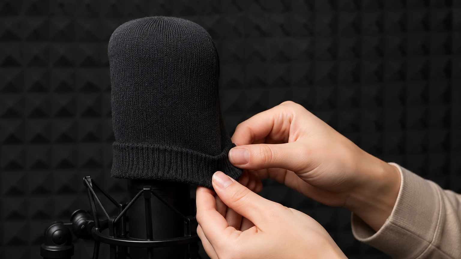 Sock as a Pop Filter Sock as a Pop Filter visual guide