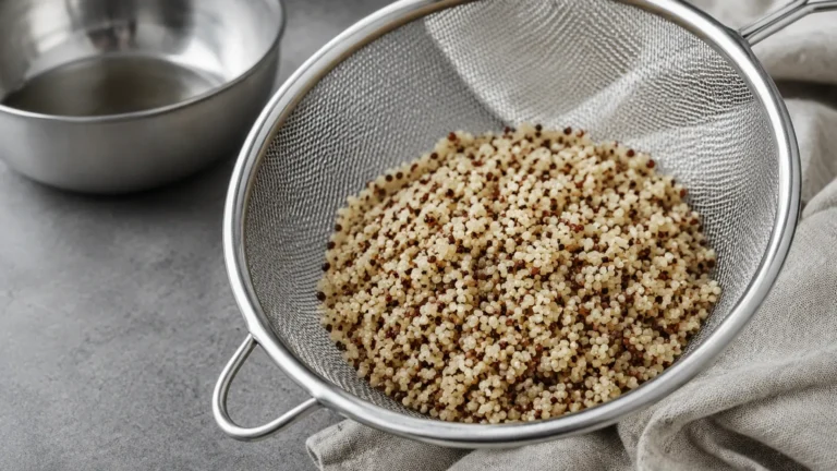 Strainer Quinoa visual guide