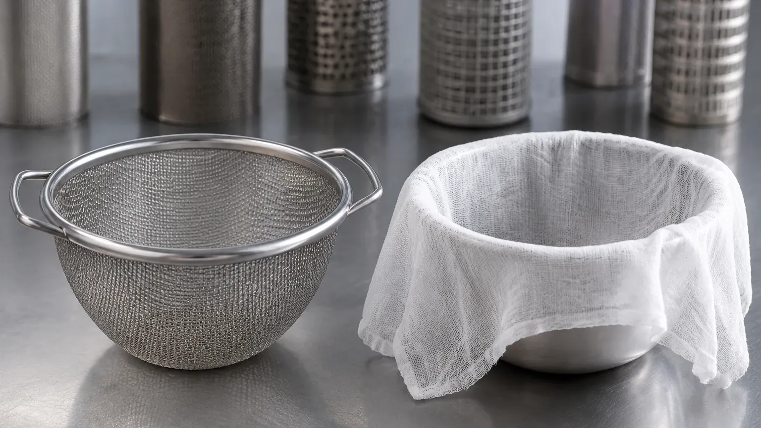Strainer vs Cheesecloth Strainer vs Cheesecloth visual guide