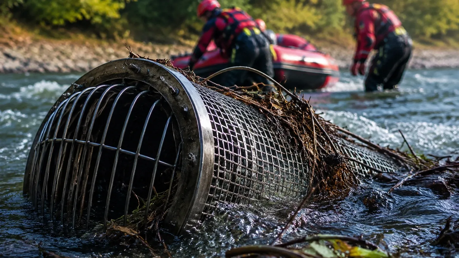 Strainers in Water Rescue visual guide