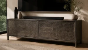 West Elm Perforated Metal Media Console visual guide