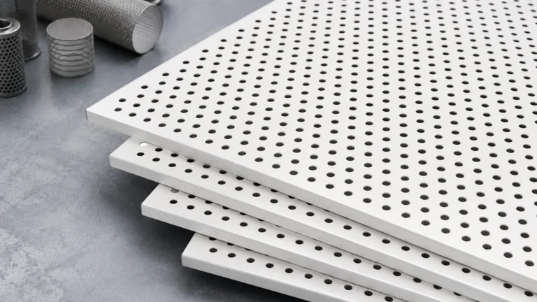 White Perforated Metal Panel visual guide