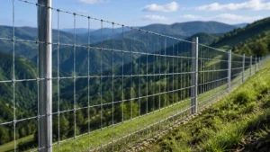 Woven Wire Fence on Slope visual guide