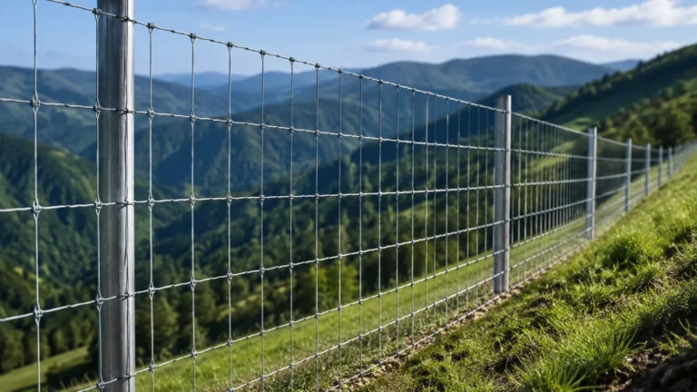 Woven Wire Fence on Slope visual guide