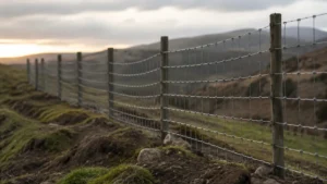 Woven Wire Fence on Uneven Ground visual guide