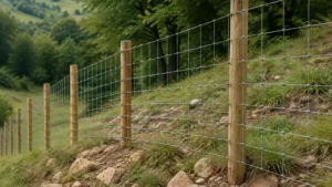 Woven Wire Fence Uneven Ground visual guide