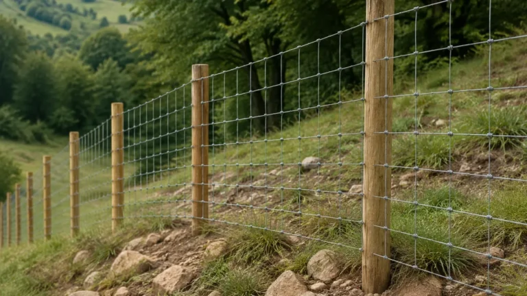 Woven Wire Fence Uneven Ground visual guide