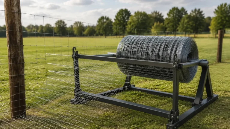 Woven Wire Fence Unroller visual guide
