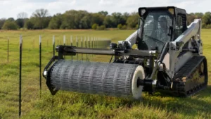 Woven Wire Fence Unroller for Skid Steer visual guide