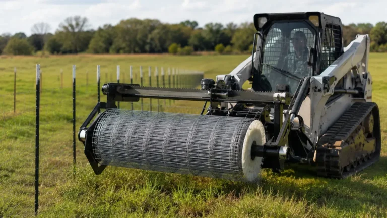 Woven Wire Fence Unroller for Skid Steer visual guide