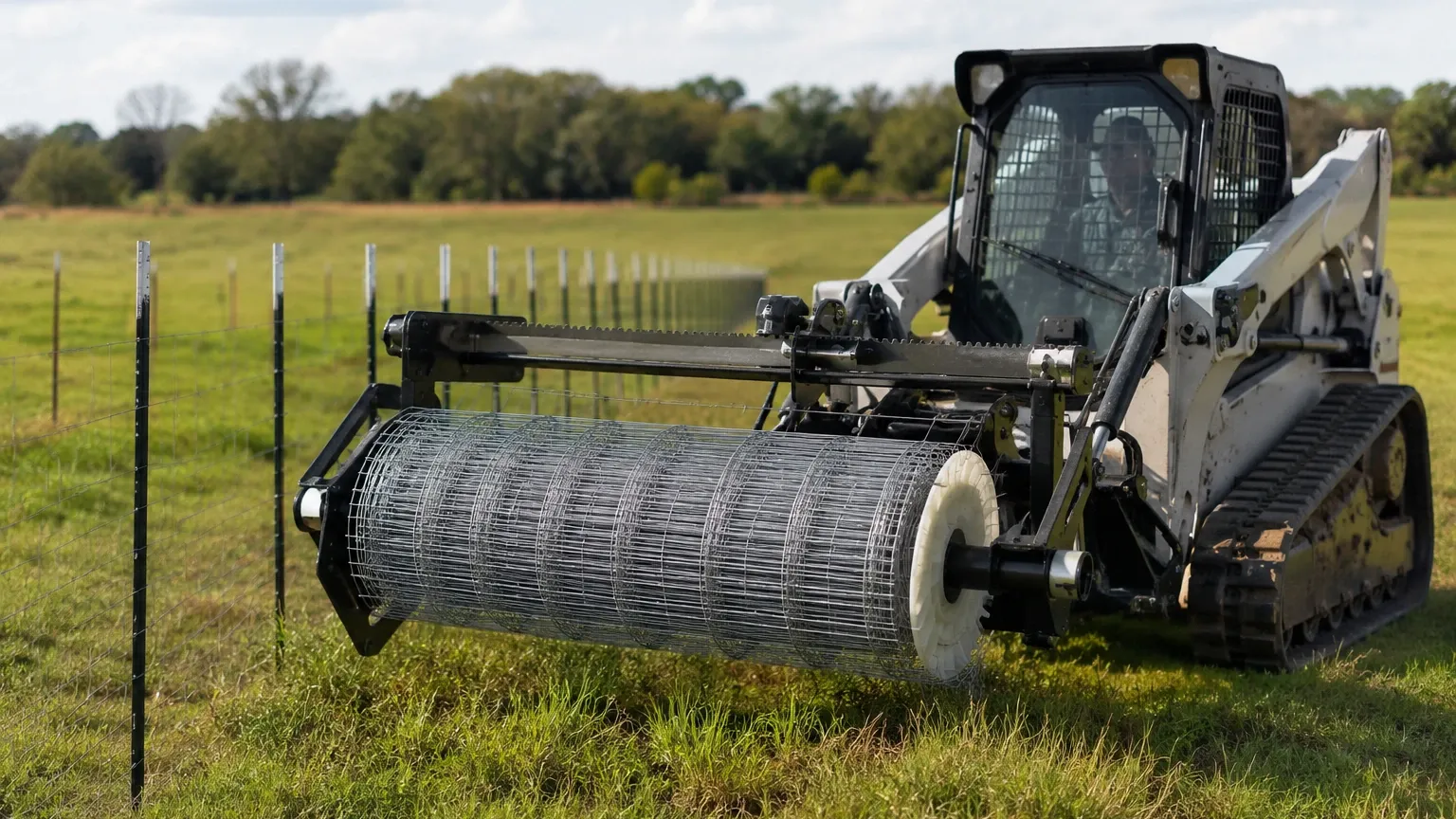 Woven Wire Fence Unroller for Skid Steer Woven Wire Fence Unroller for Skid Steer visual guide