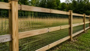 Woven Wire Fence with Boards visual guide