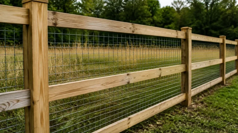 Woven Wire Fence with Boards visual guide