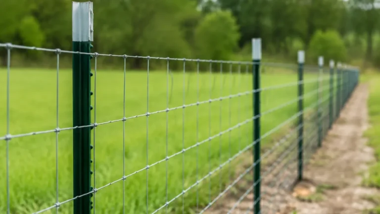 Woven Wire Fence with T Posts visual guide