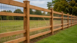 Woven Wire Wooden Fence visual guide