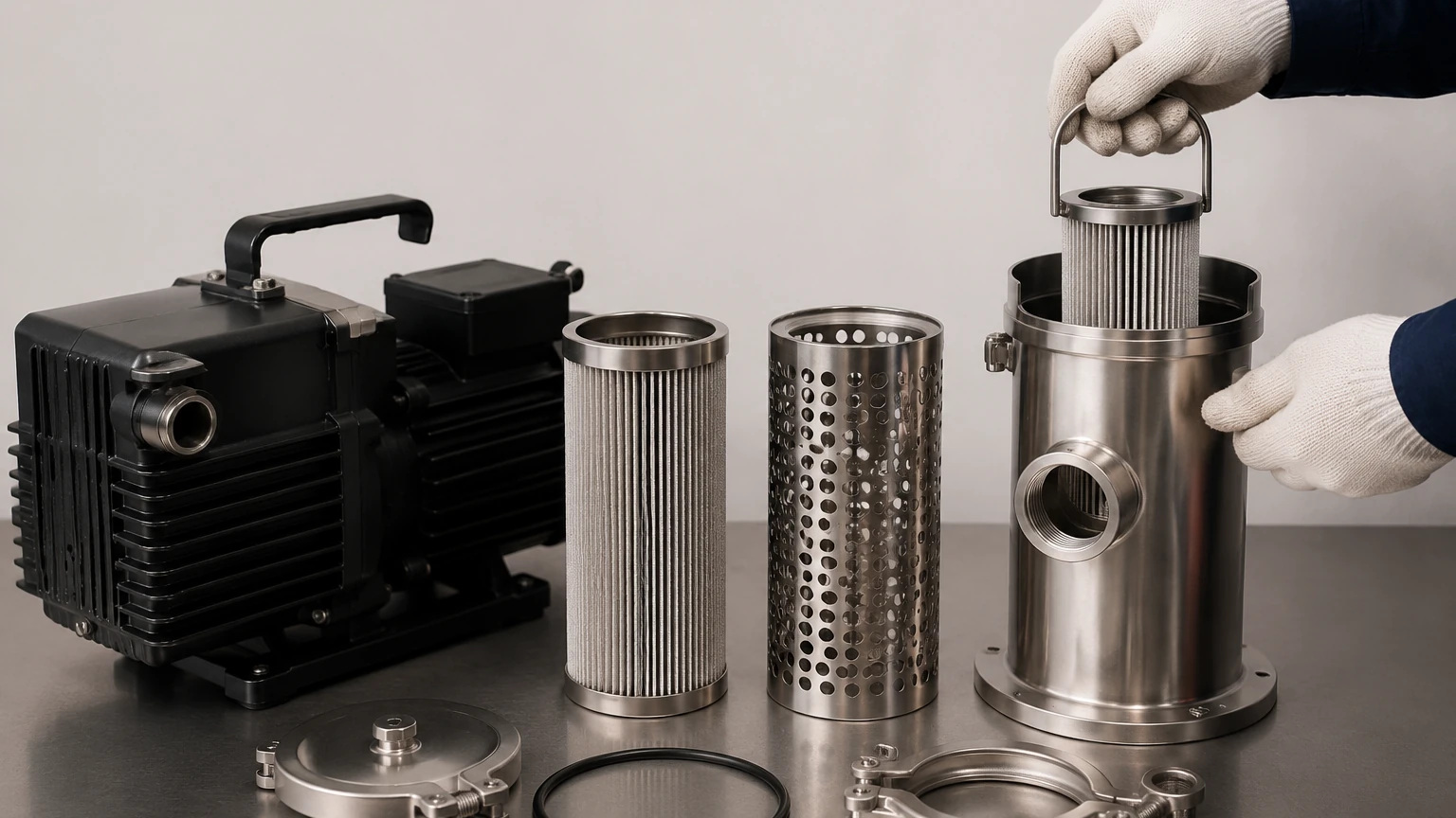 Vacuum Pump Filter Assembly visual guide